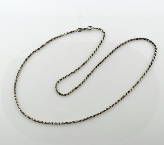 Ladies Sterling Silver 20 Inch Rope Necklace