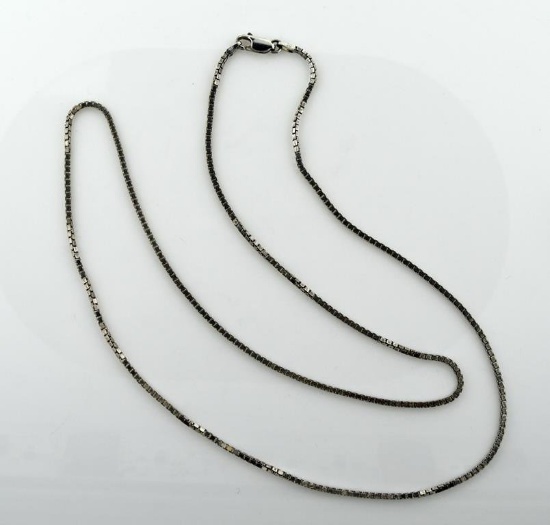Ladies Sterling Silver 26 Inch Box Chain Necklace