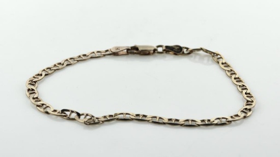 Ladies Sterling Silver Gold Vermeil 7.25 Inch Bracelet