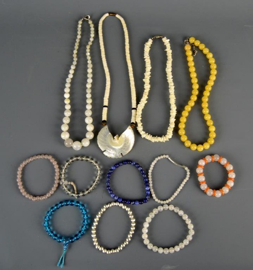 Lot of Natural Stone / Coral / Shell Necklaces & Bracelets