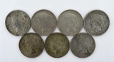 Lot of Seven US 1922 Peace Silver Dollars; 6-P, 1-S; Condition As Shown