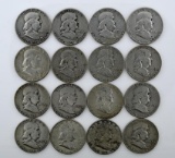 Lot of 16 US Franklin Silver Half Dollars; Condition As Shown
