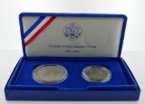 1986-S US Liberty Coins Proof Set: Proof Silver Dollar & Proof Half Dollar