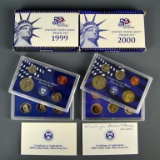 1999-S (9-Piece) & 2000-S (10-Piece) US Proof Sets