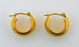 18K Yellow Gold, ½ Inch Earrings, 1.0 DWT