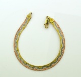 Ladies Sterling Silver Gold Vermeil 7 Inch Bracelet