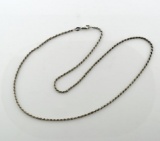 Ladies Sterling Silver 20 Inch Rope Necklace