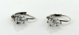 Sterling Silver & Cubic Zirconium ¼ Inch Earrings