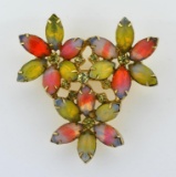 Vintage Kramer of New York 2 Inch Glass Stone Pin