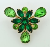 Vintage Green 2 Inch Glass Stone Pin