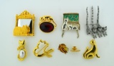 Lot of Nine Cat Pins: 1 – 2½ Inches
