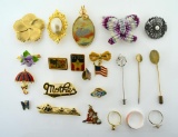 Lot of Costume Pins & Rings
