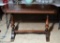 Vintage Mahogany Double Pedestal Console Table, Central Stretcher