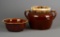Pair of Hull Brown Drip Ceramic Pots