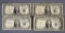 Lot of 4 Star Notes, One Dollar Silver Certificates, Series 1935D/1935F/1935G/1957A, Cond. As Shown