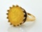 Ladies 14K Yellow Gold Ring w/ Mexican 2½ Pesos 1945 Gold Coin, Size 5.75