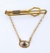 Vintage Masonic Tie Clasp, 10K Gold Chain & Signet, Gold Filled Clasp