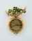 Fine H.E. Rosser Swiss Antique 15J 3 Adj Ladies Pin Watch, 14K Gold Case, Enamel & Seed Pearl Pin