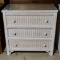 Henry Link Off White or Beige Wicker 3-Drawer Chest w/ Glass Top