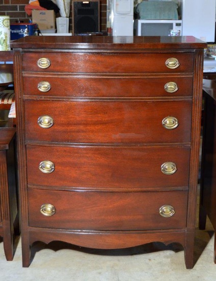 Vintage Dixie Furniture Mahogany 4-Drawer Chest, Lots 3-5 Match