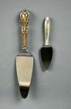 Lot of Two Antique Sterling Silver Handled Pieces: Pie Server & Cheese Server