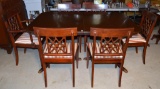 Set of 6 Mahogany Slip Seat Dining Chairs, 1 Master, 5 Side