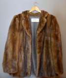 Saga Caramel Brown Mink Ladies Fur Coat, Size 16, Very Nice Condition