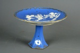Vintage Ardalt Blue Porcelain Sprigware Compote