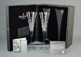 Pair of Waterford Crystal Champagne Flutes, Mint In Box