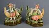 Pair of Matching Antique Bisque Porcelain Figurines