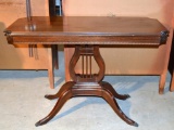 Vintage Mahogany Lyre / Harp Federal Style Console Table