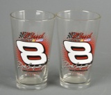 Pair of Nascar / Budweiser Dale Earnhardt Jr. #8 Collector's Glasses