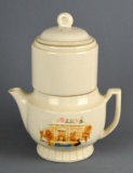 Antique Porcelier USA Vitreous China Hand Decorated Brew Coffee Pot