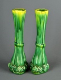 Pair of Ceramic Phil-Mar #2106 Green Vases