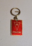 Vintage Red Enameled Pontiac Key Ring Fob
