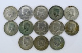 lot of 13 US Kennedy Half Dollars (40% Silver) Condition As Shown
