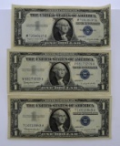 Lot of 3 One Dollar Silver Certificates, Series 1957A & 1957B (2), Condition As Shown