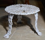 Vintage Cast Iron White Painted Outdoor Grapevine Table