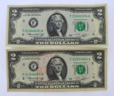 Lot of Two Series 1976 F (Atlanta) Two Dollar Federal Reserve Notes, Condition As Shown