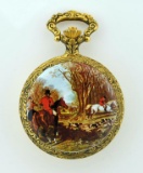 Vintage Swiss Made Majestime 17 Jewel Pocket Watch, Hunter Case w/ Hunting Scene
