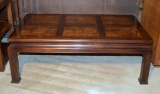 Vintage Mid Century Oak Coffee Table with Figured Wood Top