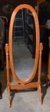 Oval Maple Cheval Mirror