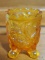 Vintage Amber Pressed Glass Toothpick Holder