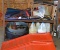 Lot of Motor Oil Utility Items: Ramps, Funnels, Wrenches, Containers, Grease Gun, Etc.