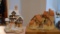 Lot of 2 David Winter Cottages; Brookside Hamlet and Ebenezer Scrooge's Counting House
