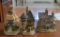 Lot of 3 David Winter Cottages (No Boxes); Gatekeepers, Stork Cottage, and Stonecutter's Cottage