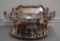 Vintage Silver Plate Punch Bowl, Undertray, Ladle, 14 Cups, Pair of 5 Light Candelabra, Silver Tray