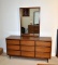 Fine Walnut Mid-Century Modern Dresser w/ Mirror by Broyhill, Laminate Top Surface