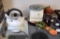 Lot of Kitchen Items, Decorative Hot Water Kettle, Ceramic Decor Items, Suncatcher