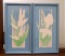 Pair of Intaglio Floral Prints, “Calla” and “Bird of Paradise” Framed, 15 x 7.5 Inches Sight Measure